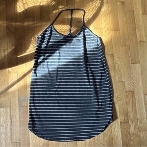 Women’s Black and White Striped Racerback Cover Up